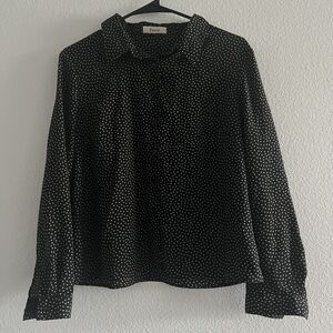 Precis Shirt Womens Polka Dot Button Down Black